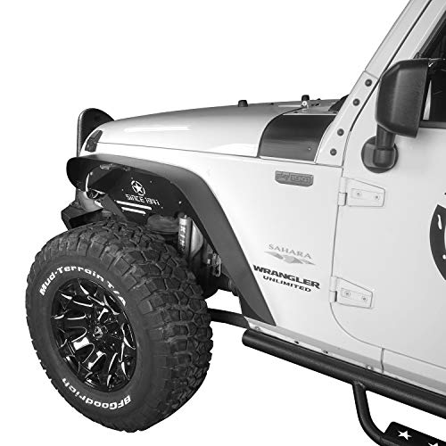 Hooke Road Wrangler JK Fender Flares, Front & Rear Steel Flat Rough