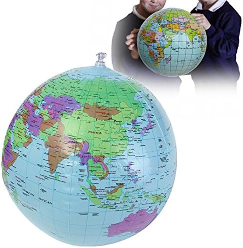 40cm Inflatable World Earth Globe Atlas Map Beach Ball Science Geography Education