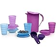 Tupperware Mini Impressions 11 Pieces Mini Pitcher Tumbler Bowl Funnel Smidget Party Play Set Purple, 00010176722245