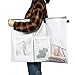 Outus Art Portfolio Bag 19 x 25 Inch Poster Storage Bag Poster Board Holder with Handle and Zipper Transparent Folder Organizer for Painting, Bulletin Boards, Scrapbook, Artwork(2 Pieces)