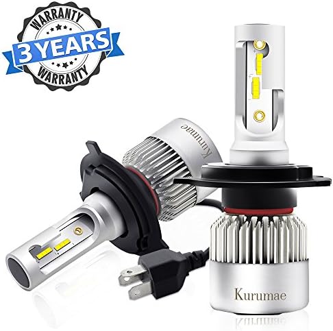 H4 Led Headlight Bulbs, Kurumae 9003 HB2 All-in-one Car Automotive LED Headlight Headlampt Conversion Kit 2 Pcs with CSP Chips - 72W,8000Lm,6500K,Waterproof IP65 3-Year Warranty