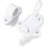 2 Packs White Self-Closing Latches，Spring Door Lock | Resilient Bolt Latch,Aluminum Alloy Automatic Spring Barrel Door Lock，Used for Wooden Door，Wooden Window,Cabinet,pet fence
