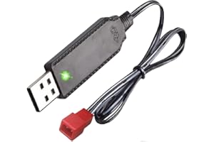 CHNFUT 3.7V USB Charger Cable with JST Plug Compatible for RC Aircraft Helicopter/Sky Viper Drone/RC Car Toys Accessories for Universal 3.7V Lipo Battery (1)