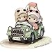 Precious Moments Limited Edition Together Forever Wherever Couple in SUV Bisque Porcelain Figurine 182007, Multicolor, One Size
