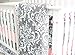 7 Pieces Set Grey Floral Baby Crib Nursery Bedding Set with Bumper