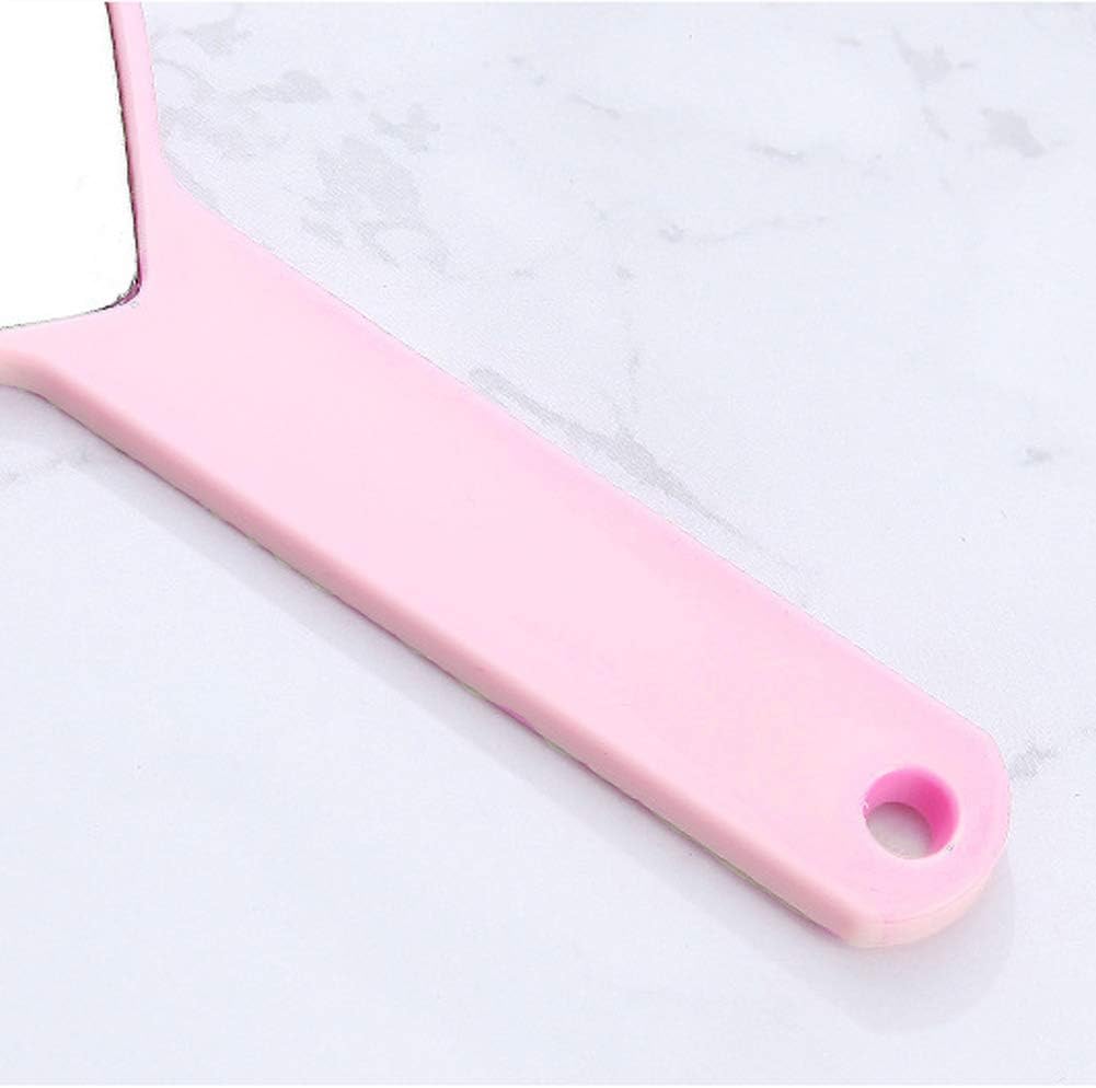 TBWHL Heart-Shaped Travel Handheld Mirror Portable Personal Cosmetic Hand Mirror with Handle Pink: Furniture & Decor