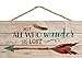 Not All Who Wander are Lost Arrow Feather 5 x 10 Wood Plank Design Hanging Sign