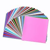 Permanent Adhesive Backed Vinyl Sheets 12"x12"-40 Sheets Assorted Colors (Matte and Glossy) for Cricut, Silhouette Cameo, Craft Cutter Machine, Printers, Letters, Car Decal, Decor Sticker, Vinyl Paper