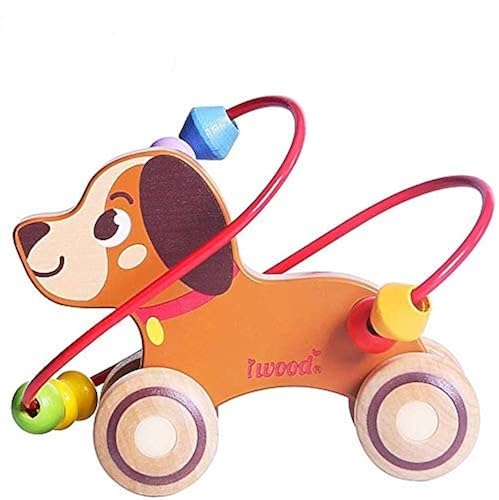 iwood Push and Pull Toys-Puppy Bead Maze Educational Wooden Pull - Main Image