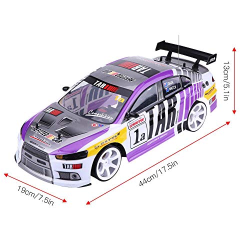 RC Drift Auto Spielzeug, 1/10 4-Räder Antrieb 4WD Fernbedienung Drift Auto RC Rennwagen Modell Spielzeug Fahrzeug(Zwei… – Bild 6