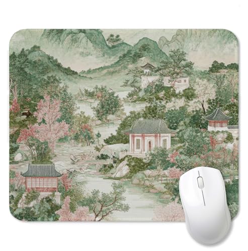 BNHJKFQZ Vintage Chinoiserie Landscape Mouse Pad