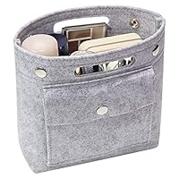 MISIXILE Mini Tote Purse organizer insert, Felt lightweight Handbag Organizer Fits LV Neverfull PM, Speedy 25, NOÉ BB, NeoNoe - light grey