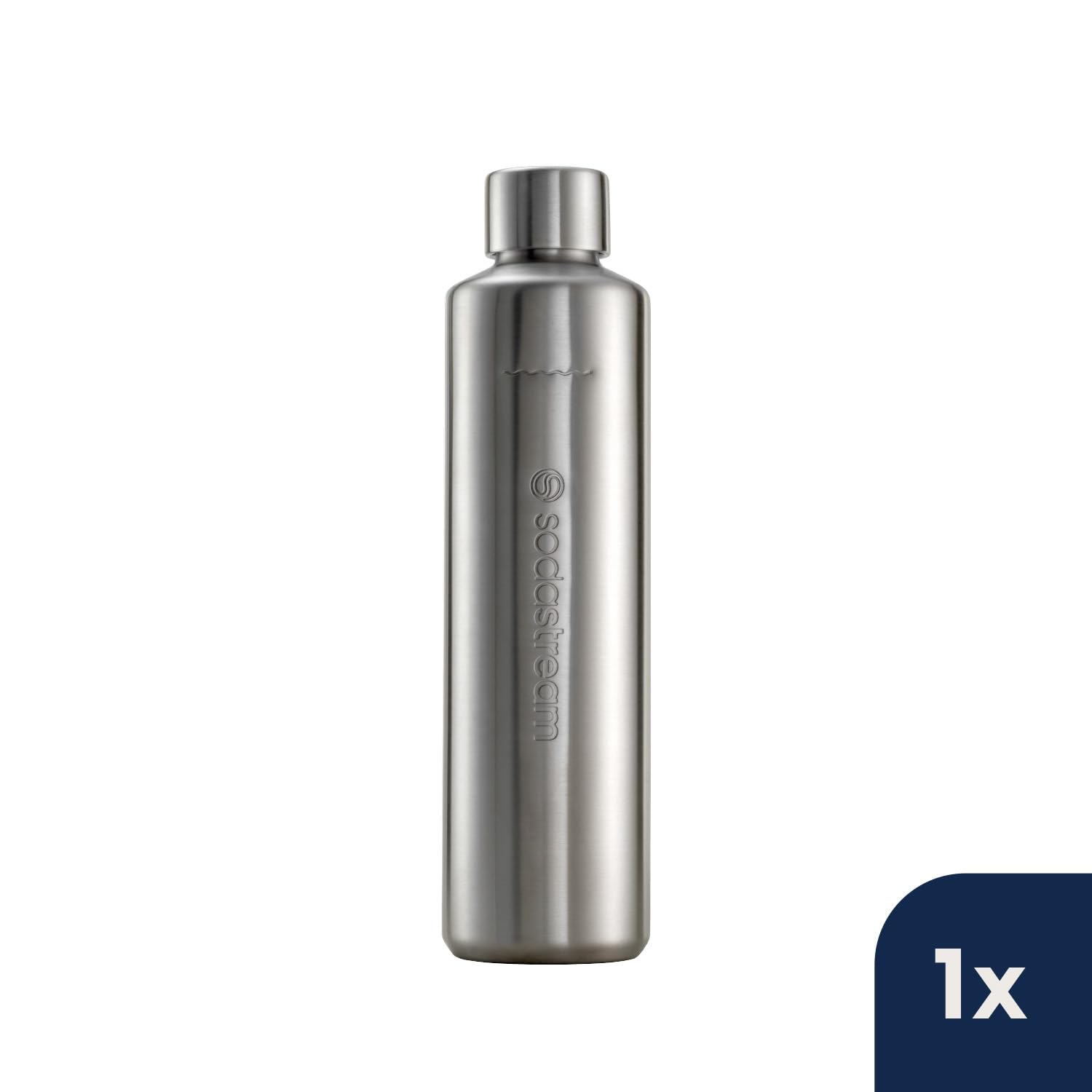 SodaStream 0,8L DUO Thermic Metallflasche Edelstahl | Spülmaschinengeeignet | Kompatibel mit DUO & E-DUO | Hält bis zu 12 Stunden warm & kalt | 1er-Pack 3