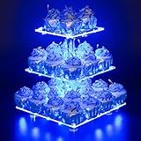 YestBuy 3 Tier Square Cupcake Stand - Premium