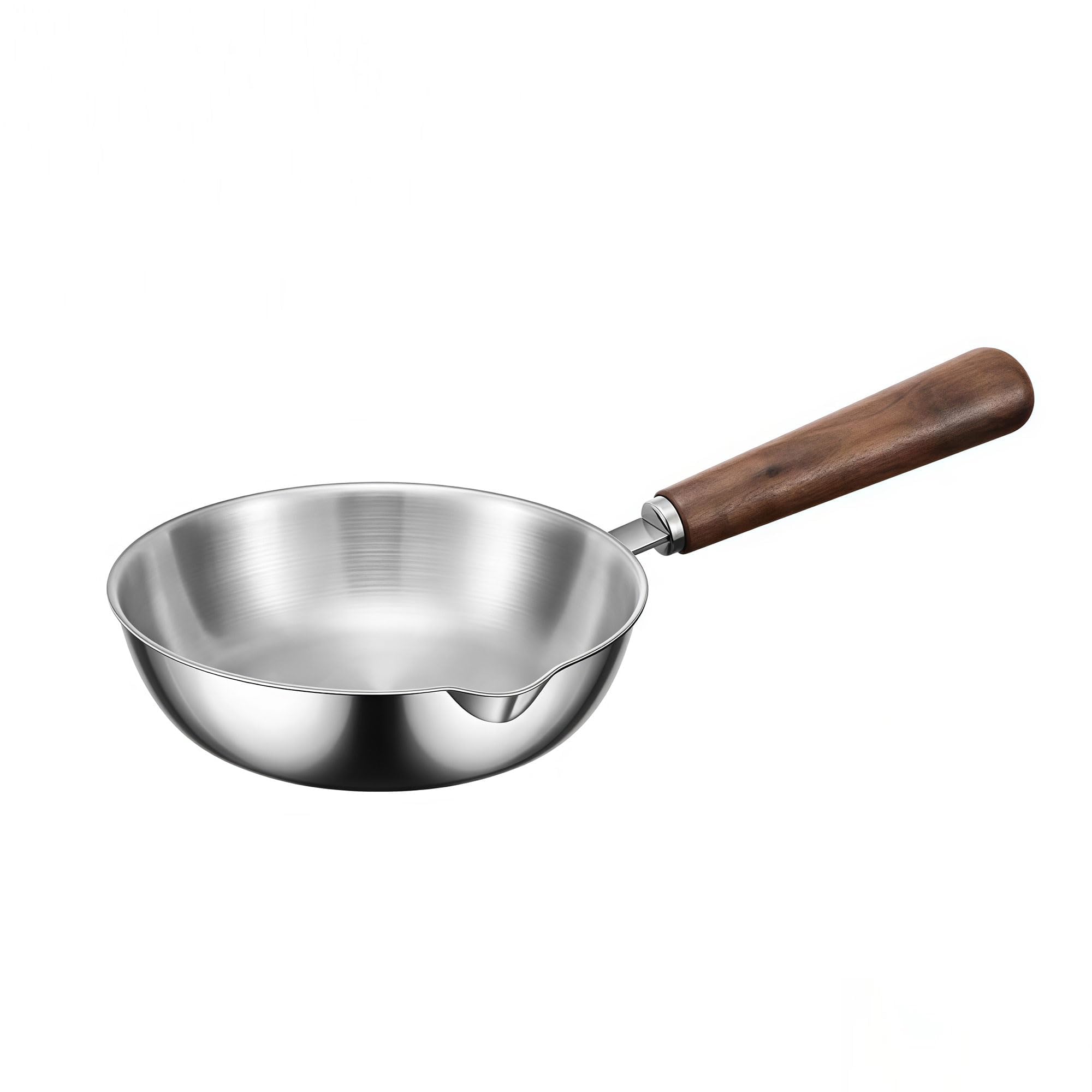 Photo 1 of IMEEA 5.5-Inch Egg Pan Omelet Pan SUS304 Stainless Steel Mini Sauce Pan with Wodden Handle