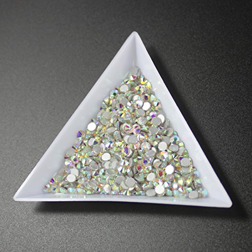 1728pcs Spangle Nail Art Rhinestones AB Nail Crystal Flat Back Circular Glass Studs Stones for 3D Nails Art Decorations Manicure Tools (1.3mm, 1.5mm, 1.8mm, 2.0mm, 2.4mm, 2.8mm (Crystal AB)