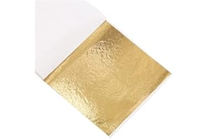 KINNO Gold leaf Sheets, Gold Foil Sheets Gold Leaf, B Gold Copper Sheet Gold Paper for Art, Crafts Decoration, Painting, Gild