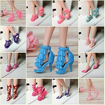 Kewholesale 40 Pairs Different High Heel Shoes Boots Accessories for Barbie Doll