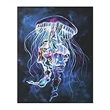 WHAT ON EARTH Led Light Up Jellyfish Picture - Canvas Wall Art - 15.75