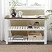 FurniChoi Console Table, Farmhouse Sofa Table for Living Room, Hallway Entryway Table with Storage Shelf, White and Brown