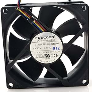 Amazon.com: FOXCONN PVA080G12H-P00 12V 0.60A 8CM 8025 ... foxconn 12v fan wire diagram 