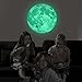 Judek 30cm Bedroom Glow in the Dark Full Moon Light Luminous Wall Art Stickers and Stars Removable Decorations. (green)