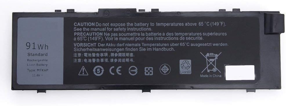 MFKVP 451-BBSF 451-BBSB TWCPG T05W1 GR5D3 0FNY7 1G9VM M28DH Laptop Battery Replacement for Dell Precision 15 7510 7520 M7510 17 7710 7720 M7710 Series (11.4V 91Wh) - Image 4