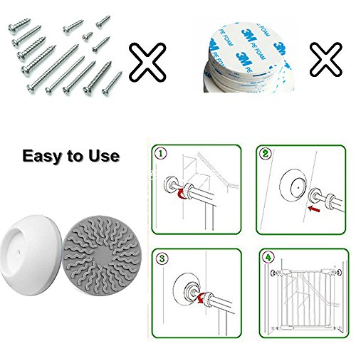 image for Vkania Baby Pressure Gates Wall Protector - Extra Wide Walk Through Pe