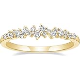 Mameloly Wedding Bands for Women Silver/ 14K Gold Plated/Rose Gold Plated Dainty Stackable CZ Cubic Zirconia Engagement Rings for Her Size 3-12