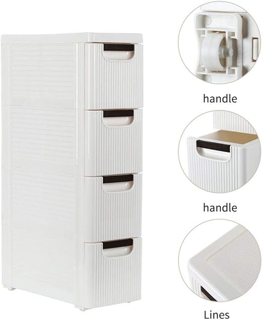 Amazon Com 4 Drawer 4 Tire Rolling Storage Cart On Wheels Craft Storage Containers Bins White Storage Drawers For Bathroom Bedroom Home Kitchen