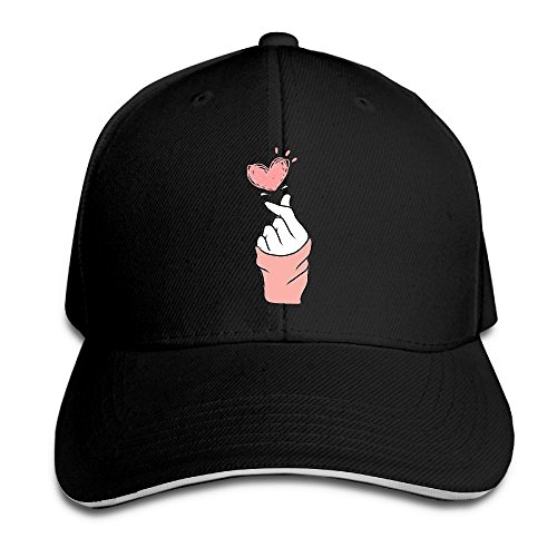Korean Finger Heart Mens Style Adjustable Baseball Cap