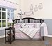 Boutique Baby Pink Grey Bohemia Geometry 13 Piece Nursery CRIB BEDDING SET