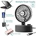 OPOLAR Mini Oscillating Desk Fan with 5200 mAh Capacity, USB Personal Tabletop Fan with Stepless Speed Regulation, Whisper Quiet, Strong Wind, Swiveling Cooling Fan for Office Home