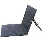 Nyeullcy Outdoor Camping Backrest,Lightweight Foldable Chair,Park Leisure backrest,Beach Portable Single Lazy Chair,Aluminum Lazy Comfortable Backrest (Carbon Black)
