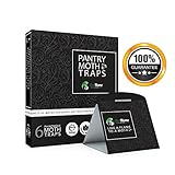 Premium Pantry Moth Traps with Pheromone Attractant - Safe, Non-toxic, Insecticide & Odor Free - 6 Traps (Black) - Eco Home USA