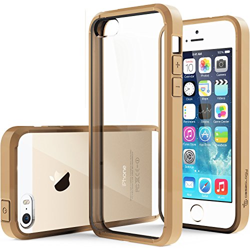 iPhone 5S Case, Caseology [Fusion Series] Scratch-Resistant Clearback Cover [Beige] [Dual Bumper] for Apple iPhone 5S - Beige