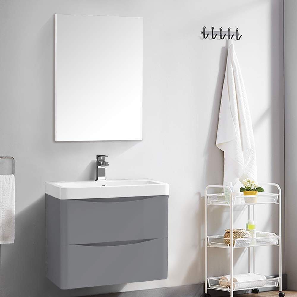 Nrg 600 X 450mm Rectangular Wooden Frame Wall Mounted Bathroom Mirror Bathroom Mirrors Home Kitchen Powderhousebend Com