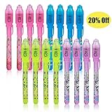 Invisible Ink Pen, Spy Pen with UV Light Magic Marker Kid Pens for Secret Message and Party Favor Bag Goody Stuffer (16)