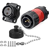 CNLINKO YM-20 Industrial Waterproof Connector IP68 Circular Aviation Plug PBT Plastic Shell M20 2-12 Pin Flange Socket (2-Pin)