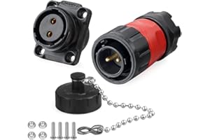 CNLINKO YM-20 Industrial Waterproof Connector IP68 Circular Aviation Plug PBT Plastic Shell M20 2-12 Pin Flange Socket (2-Pin)