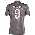 Mbappe 9# Madrid Soccer Jersey 2024/25 (US, Alpha, Large, Regular, Regular, Gray)