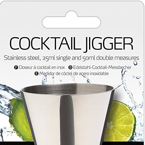 BarCraft Cocktail Jigger Dual Spirit Measure Cup, Stainless Steel, 25ml/50ml, Silver, 25ml / 50ml (1 fl oz / 2 fl oz) - Image 4