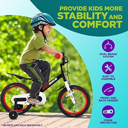 SereneLife Kids Bike with Training Wheels 12" Toddlers Bicycle w