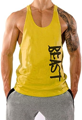 TX Apparel Men's Gym Cotton Tank Tops Beast Muscle Stringer Vest