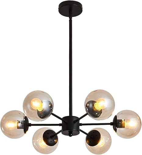 black mid century chandelier