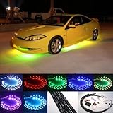 DIYAH 7 Color 4pcs LED Under Auto Car Underglow System Neon Lights Kit Strip With Wireless Remote Control 2 x 36