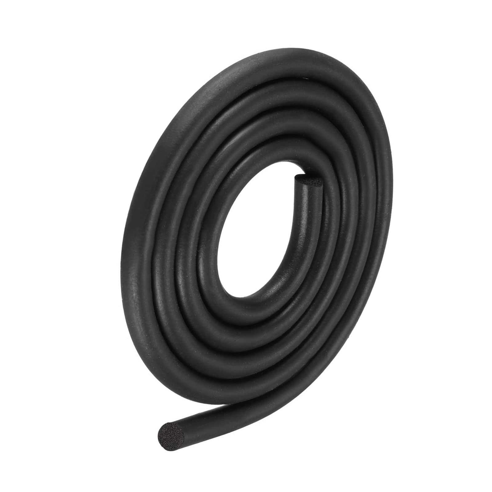 METALLIXITY Foam Rubber Weather Seal Strip (14mm Diameter x 2.5m Long) 1pcs, EPDM Rubber Round Seal Strip - for House Repair, Door, Black