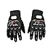 Tonsiki Carbon Fiber Motorcycle Motorbike Cycling Racing Full Finger Gloves (Black, XXL)