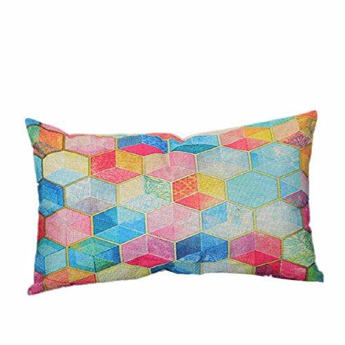 Yihaojia Throw Pillowcases , Geometry Rectangle ushion Cover for Sofa Bed Home Decor (30cmx50cm) (B)