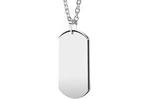 HZMAN Mens High Polishing Stainless Steel Dog Tag Pendant Necklace 22+2 Inch Link Chain